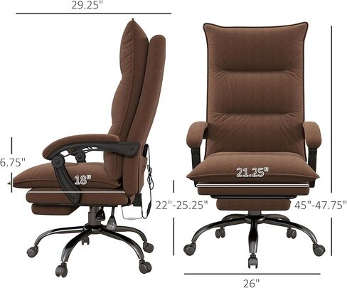 Vinsetto Massage Office Chair with 6 Vibration Points, Executive Computer Desk Chair, Heated Reclining Chair with Footrest, Armrest, Double Padding - Pink in Kuwait