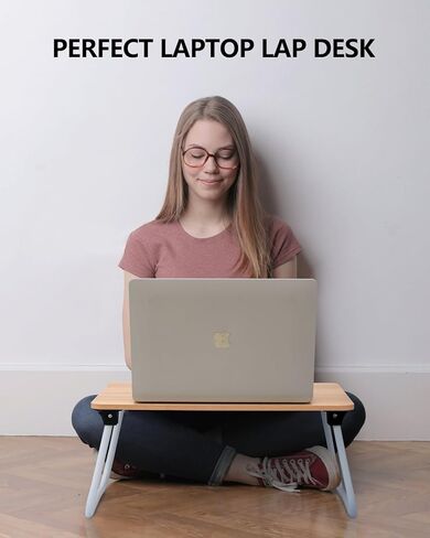 Portable Lap Desk Bed Desk Lap Table Bed Table, Laptop Stand Breakfast Serving Tray, Foldable & Lightweight Mini Table, Lap Tablet Desk for Sofa Couch Floor - - Pink in Kuwait