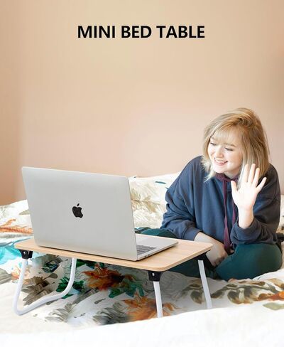 Portable Lap Desk Bed Desk Lap Table Bed Table, Laptop Stand Breakfast Serving Tray, Foldable & Lightweight Mini Table, Lap Tablet Desk for Sofa Couch Floor - - Pink in Kuwait