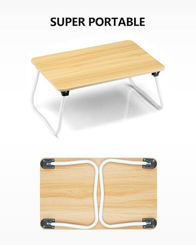 Portable Lap Desk Bed Desk Lap Table Bed Table, Laptop Stand Breakfast Serving Tray, Foldable & Lightweight Mini Table, Lap Tablet Desk for Sofa Couch Floor - - Pink in Kuwait