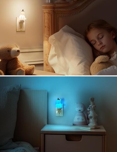 L LOHAS LED Night Light for Kids, 3D Space Night Light Plug in, Dusk to Dawn Nursery Night Lights, RGB+Soft White 3000K, 3 Lighting Modes, Room Decor, Children in Kuwait