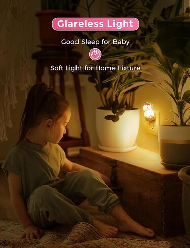 L LOHAS LED Night Light for Kids, 3D Space Night Light Plug in, Dusk to Dawn Nursery Night Lights, RGB+Soft White 3000K, 3 Lighting Modes, Room Decor, Children in Kuwait