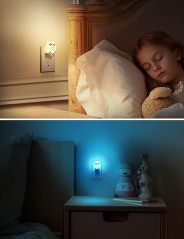 L LOHAS LED Night Light for Kids, 3D Space Night Light Plug in, Dusk to Dawn Nursery Night Lights, RGB+Soft White 3000K, 3 Lighting Modes, Room Decor, Children in Kuwait