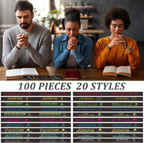 100p معصم السيليكون الديني أساور مطاطية الكتاب المقدس الإيمان الأمل معصم المعصم للرجال هدايا النساء (أسود) in Kuwait