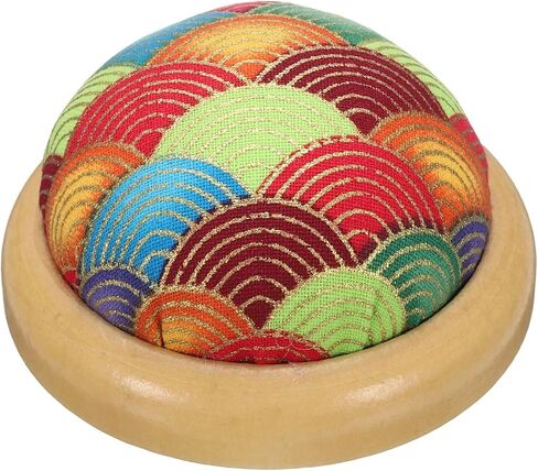 HARFINGTON Pin Cushion Wooden Base Japanese Style Round Pincushion Needle Holder for Sewing Quilting Needlework DIY Crafts, Color Fish Scales in Saudi Arabia