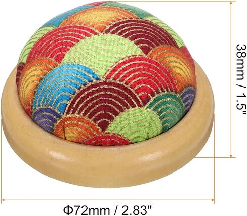 HARFINGTON Pin Cushion Wooden Base Japanese Style Round Pincushion Needle Holder for Sewing Quilting Needlework DIY Crafts, Color Fish Scales in Saudi Arabia