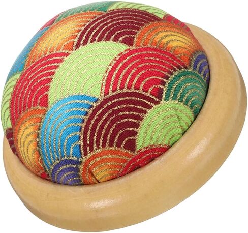 HARFINGTON Pin Cushion Wooden Base Japanese Style Round Pincushion Needle Holder for Sewing Quilting Needlework DIY Crafts, Color Fish Scales in Saudi Arabia