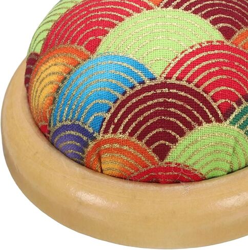 HARFINGTON Pin Cushion Wooden Base Japanese Style Round Pincushion Needle Holder for Sewing Quilting Needlework DIY Crafts, Color Fish Scales in Saudi Arabia