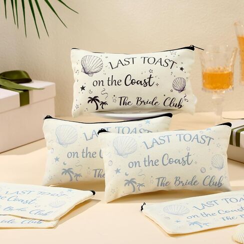 Pinkunn 6 Pcs Bride Tribe Makeup Bag Bride Party Gift Bags Bridesmaid Proposal Cosmetic Bag Watercolor Floral Bridal Purse for Women Girl Wedding Bridal Shower Bachelorette Party Favor in Saudi Arabia