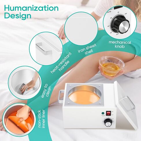 Flngr Professional Wax Warmer for Hair Removal,with 0-80°C Temperature Control,Large Wax Pot Paraffin Facial Skin Body SPA Salon Equipment,Beauty Salon,Self-use,Gift in Saudi Arabia
