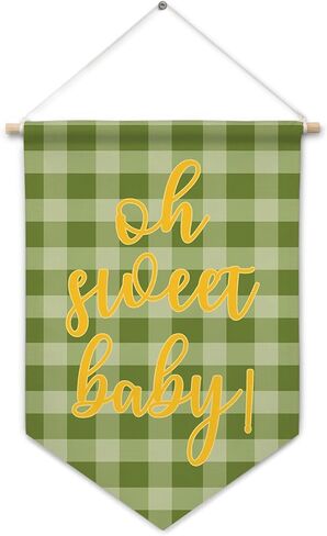 ArtisaEura Baby in Bloom Wall Canvas Banners, Nursery Room Decor, Grey Baby in Bloom Hanging Display Pennant Banner Flags, Girls Nursery Wall Decor for Kids Girls Room Bedroom Playroom in Kuwait