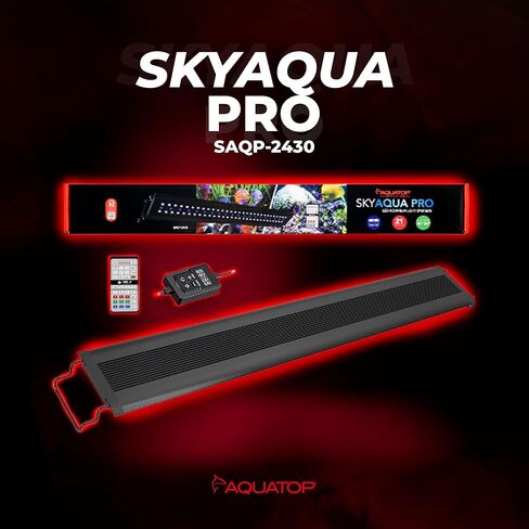 Aquatop SkyAqua Pro LED Aquarium Light, 6,500K Spectrum – Fits 24-30 Inch Tanks – Infrared Remote Control Included – Natural Sunlight Illumination – UL & CSA Listed in Saudi Arabia