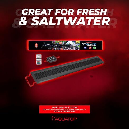 Aquatop SkyAqua Pro LED Aquarium Light, 6,500K Spectrum – Fits 24-30 Inch Tanks – Infrared Remote Control Included – Natural Sunlight Illumination – UL & CSA Listed in Saudi Arabia