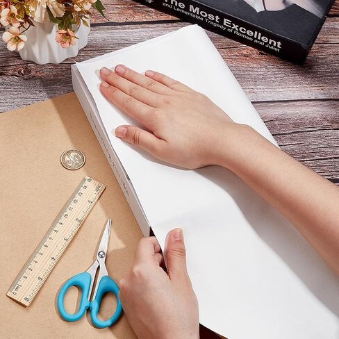 OLYCRAFT 39.4x15.7 Inch Notebook Binding Cloth White Self-Adhesive Bookcover Polyester Fabric with Paper Backed Cloth DIY Notebook Cloth Protective Cover for Notebook Binding Scrapbooking Album DIY in Kuwait
