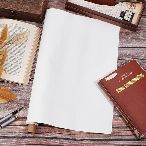 OLYCRAFT 39.4x15.7 Inch Notebook Binding Cloth White Self-Adhesive Bookcover Polyester Fabric with Paper Backed Cloth DIY Notebook Cloth Protective Cover for Notebook Binding Scrapbooking Album DIY in Kuwait