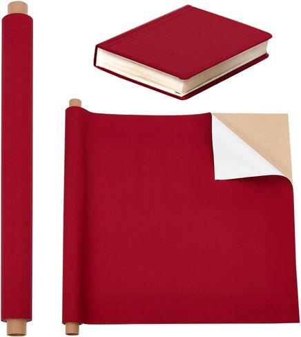 OLYCRAFT 39.4x15.7 Inch Notebook Binding Cloth White Self-Adhesive Bookcover Polyester Fabric with Paper Backed Cloth DIY Notebook Cloth Protective Cover for Notebook Binding Scrapbooking Album DIY in Kuwait