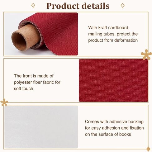 OLYCRAFT 39.4x15.7 Inch Notebook Binding Cloth White Self-Adhesive Bookcover Polyester Fabric with Paper Backed Cloth DIY Notebook Cloth Protective Cover for Notebook Binding Scrapbooking Album DIY in Kuwait