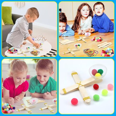 24 Sets Stem DIY Catapult Craft Kit Craft Stick Catapults Kit for Educational and Learning Activities Camp Crafts Supplies (Colorful) in Saudi Arabia
