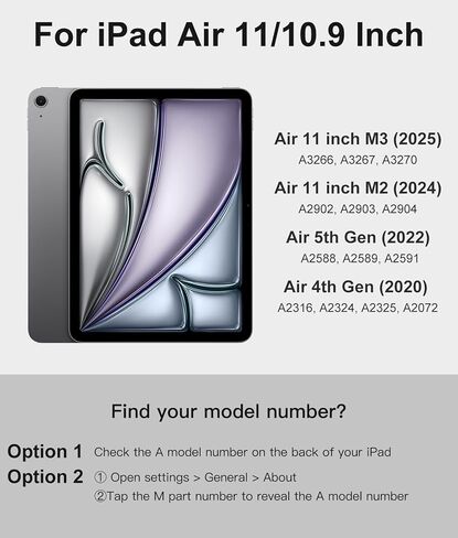 Compatible with iPad Air 11 inch & Air 5th/ Air 4th Generation Case with Keyboard - Multi-Touch Trackpad, 7-Color Backlit, Detachable Folio Keyboard Cover for Air 11 M2, Air 4/5 (Navy Blue) in Kuwait