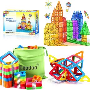 90 PCS بلاط البناء المغناطيسي - الأطفال جذع الكتل المغناطيسية للألعاب الحسية للبنين والبنات الذين تتراوح أعمارهم بين 3+