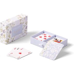Laura Ashley Heirloom Cottage Playing Cards – Set of 2 Standard Card Decks in Elegant Storage Box – Vintage-Inspired Floral Poker & Bridge Cards – Gift for Women & Card Enthusiasts