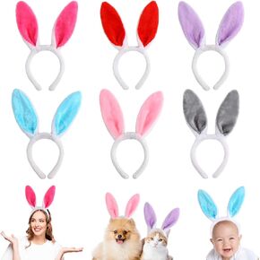Steford 12pcs Plush Brunny Ears عصابات رأس ، عيد الفصح الأذنين الأذنين ملونة لأصحاب الشعر لعيد الفصح الحزب تأثيري