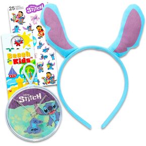 Lilo and Stitch Hair Accessories Set for Girls - Bundle with Stitch Headband with 3D Ears, Sticker Necklace, Stickers, and More | Lilo and Stitch Dress Up Kit for Kids