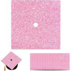 10 Pieces Black Glitter Cardstock Premium Construction Paper for Graduation Caps Decoration, 2025 Congrats Grad Crafts Card Paper for Scrapbook Supplies
