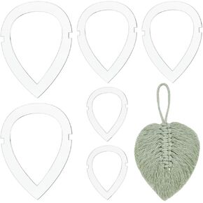 ph pandahall 3 أحجام أوراق القطع macrame قوالب 6pcs teardorp macrame إطار macrame الجدار معلق الأداة acrylic macrame قال