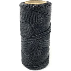 Linhasita Waxed Cord 1.5mm Macrame أسود مصنوع في البرازيل PE-6/100G Tex 861 Preto 116 متر