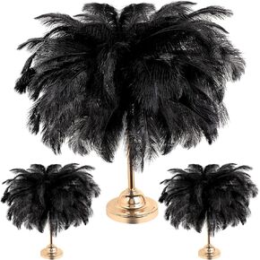 XunYee 60 Pcs Natural Ostrich Feathers 16-18 Inches/ 40-45 cm Large Natural Feather Home Decoration Ostrich Plume for Wedding Centerpieces Carnival Celebration Holiday DIY Craft (White)
