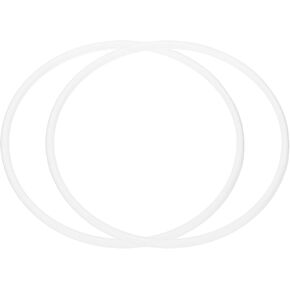 Patikil 10 بوصة حلقات الحلم الماسك ، 2 PCS البلاستيك Macrame الزهور الزهور طوق طوق للسيارة DIY الحرف الزفاف الجدار معلقة ، أبيض