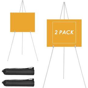 2 Pack Portable Easel Stand for Painting Canvas ، 63 "Tripod Artist Painting Easel لعرض علامات منزل مكتب الزفاف ، الأبيض