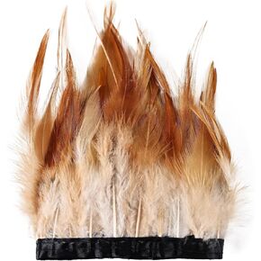 Colorful Rooster Tail Feathers Trim 5Yard- 4-6inch Natural Long Rooster Tail Feathers Bulk for DIY Crafts Hats Costume, Holiday Themed Party Decoration (Black)
