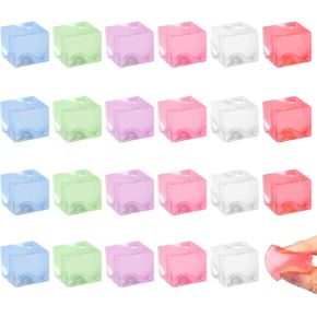 24pcs ألعاب مكعبات الثلج الصغيرة ، وضغط مكعبات الكرة- ألعاب الضغط على الجليد للأطفال والبالغين المصابين باضطراب فرط الحركة ونقص الانتباه والتوحد لإغاثة القلق والعلاج باليد