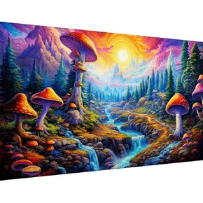 ijbnhd 5D Diamond Art Painting Castle, Large Diamond Painting Kits for Adults, DIY Starry Sky Full Drill Round Gem Art Painting for Crafts Home Wall Decor Gift 16X28inch