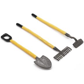 3pcs 1/12 Miniature Rake Rake and Hoe Farm Tools Dollhouse Decoration Associory Supplies Scener