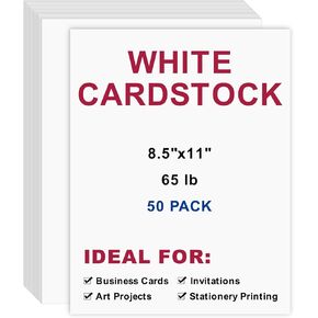 Cardstock 8.5 × 11 ، 50pcs 65lb/180gsm ورقة طابعة بطاقات بطاقة Cardstock لبطاقات الأعمال الفنية الطباعة الطباعة (Black ، 50pcs)