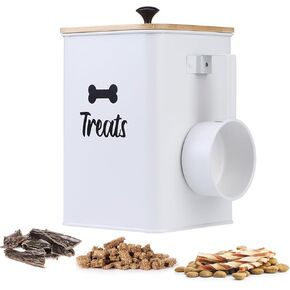Kooltail Dog Treats Container 7 "*4.7" ، الجرار معالجة الكلاب مع أغطية محكمة الغلق ومغرفة ، علبة علاج الكلاب لعداد المطبخ ، جرة الكلب الصغيرة ، تخزين طعام الحيوانات الأليفة لطيف للكلاب ، القطط ، الطيور الطازجة
