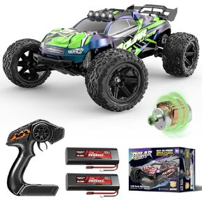 1:10 سيارات RC الكبيرة مقاس 18 بوصة ، شاحنات سيارة تحكم سريعة عن بعد ، 45 كيلومتر/ساعة ، شاحنة كهربائية على الطرق الوعرة ، تشمل بطاريتين 2600mAh قابلة لإعادة الشحن ، وسيارات RC للبالغين والبنين