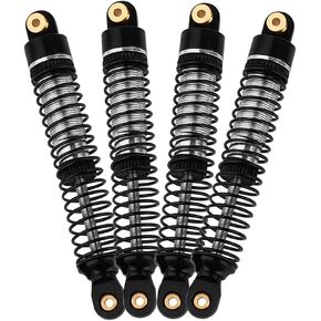 4pcs ألومنيوم سبيكة أمامية وامتصاص الصدمات الخلفي مثبط زنبرك ربيع لوسى Mini LMT 1/18 4x4 مصقول شاحنة وحش RTR LOS01026 ترقية المعادن (أسود)