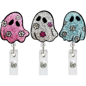 I Just Work Here Badge Reel, Funny Nurse Glitter Badge Reel Retractable with Alligator Clip, Nurse Name Badge Holder Gift for Nursing Nurses Doctor Office Worker Medical Assistant