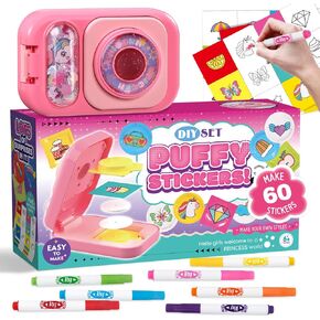 طقم صانع ملصقات للأطفال - DIY Unicorn Puphy Sticker Art & Crafts Kit للفتيات الذين تتراوح أعمارهم بين 6-12 - اصنع ملصقات 3 D الخاصة بك - مجموعات حرفية للأطفال الذين تتراوح أعمارهم بين 8 و 12 عامًا - هدايا عيد ميلاد عيد الفتيات والفتيان