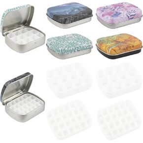 Framendino ، 4 Pack Mini Travel Watercolor Tin Paint Palette فارغة 12 و 24 جيدًا مع غطاء للطلاء