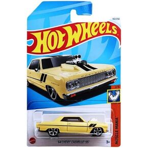 Hot Wheels 1:64 Scale Yellow 1964 Chevrolet Chevelle SS Muscle Car Cast Cast ، Kids (3+) ، Aromors ، Usisex