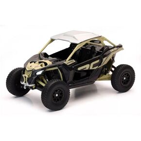 NewRay Can-Am Maverick X3 XRC Turbo – Tan – Side-by-Side Off-Road Vehicle, 1:18 Scale Model, Black