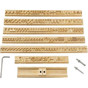 ZONEPACK 10mm Hot Stamping Machine Brass Letter Lettering Kit for Crafts, Wood Alphabet Stamps, Foil Embossing, 184 PCS Microsoft Elegant Black