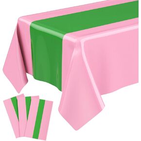 Oudain 2 Pcs Witch Princess Theme Party Pink & Green Holographic Party Tablecloth 54 x 108 Inch Plastic Rectangle Tablecloth Waterproof Table Cover for Witch Princess Theme Birthday Decoration