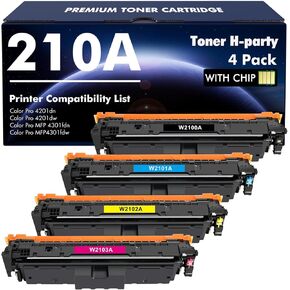 210A خراطيش حبر الحبر 4 حزمة: 210x متوافق مع HP 210A 210 خراطيش الحبر مجموعة COLOR PRO MFP 4301FDW 4301FDN PRO 4201DW 4201DN Series Printer W2100A W2100X حبر العائد المرتفع (مع الرمز)