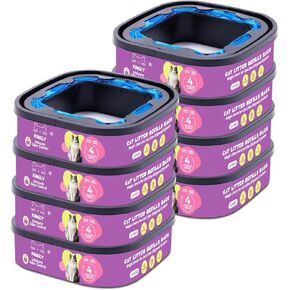 أكياس إعادة ملء القمامة القوية | Jumbo 28ft 8-Pack | يدوم ما يصل إلى 32 شهرًا | 8 خراطيش للتحكم في الرائحة الفائقة